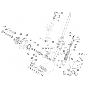 Voorvork - Balhoofdstel Vespa GTS 125 IE ABS Euro 4 2019