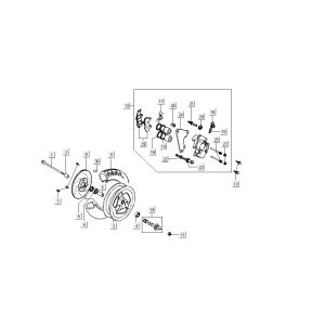 Voorwiel - Remklauw - Remblokken - Remschijf Kymco Dink AC 2-takt Zilver