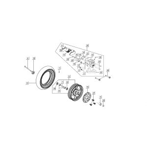 Voorwiel - rem Kymco New Sento 4-takt 50i Wit