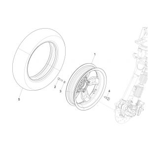 Voorwiel Vespa Primavera 125 3V IE ABS