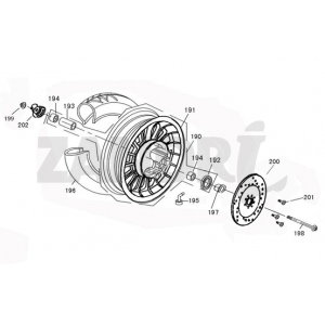 Voorwiel BTC Riva Sport zwart