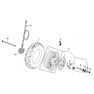 Voorwiel Eagle-Wing Torino wit