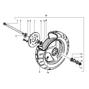 Voorwiel Gilera Runner 50 2-takt LC 1998-2005