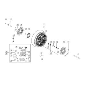 Voorwiel Kymco Xciting 400i Geel