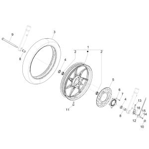 Voorwiel Piaggio Liberty 125 IGET 3V IE ABS Euro 4 2015-2019