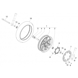Voorwiel Piaggio Beverly 300 HPE 4V ABS Euro 5 2021-2022