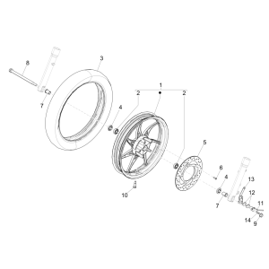 Voorwiel Piaggio Liberty 50 4-takt AC IGET 3V Euro 5