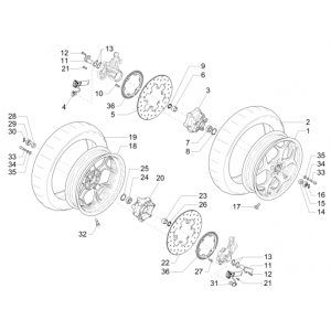 Voorwiel MP3 500 LT Sport 2014-2016