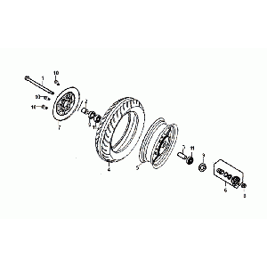 Voorwiel Sym Allo Euro 4 (BK-5560S) Bright Black