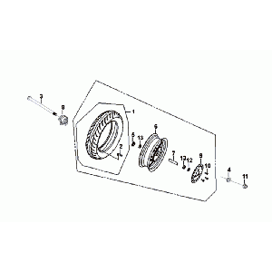 Voorwiel Sym Mio 50i