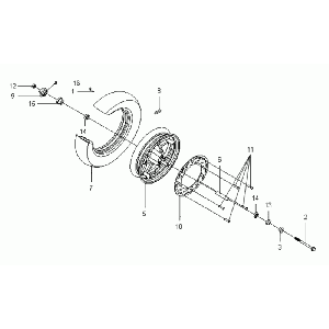 Voorwiel Sym VS125 Euro 3