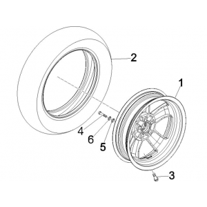 Voorwiel Vespa GTS 250 ie 2005-2009 (met ABS)
