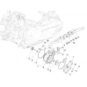 Waterpomp Vespa GTS 125 IE ABS Euro 4 2016-2018
