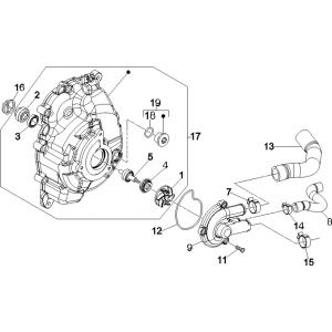 Waterpomp Vespa GTS 250 ie 2005-2016 (zonder ABS)