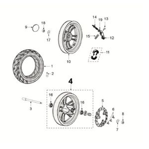 Wheels Peugeot Speedfight 4 50i E5