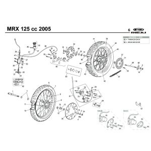 Voorwiel - Achterwiel Rieju MRX 125 blauw 2005 4-takt