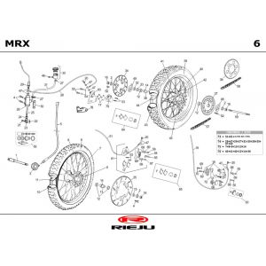 Voorwiel - Achterwiel Rieju MRX rood 2004 2-takt