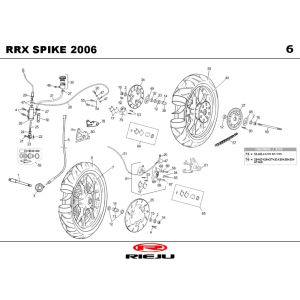 Voorwiel - Achterwiel Rieju Spike-x rood 2008 2-takt