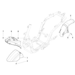 Beenschild Piaggio New Fly 4-takt 4V wit 566