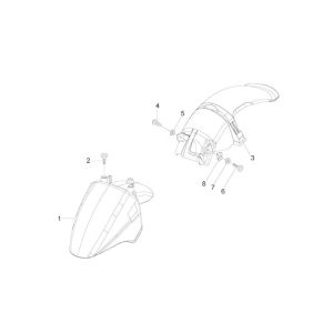 Voorspatbord Piaggio Zip 2000 2-takt AC zilver 738