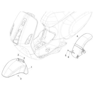 Voorspatbord Vespa Sprint mat geel 974/a