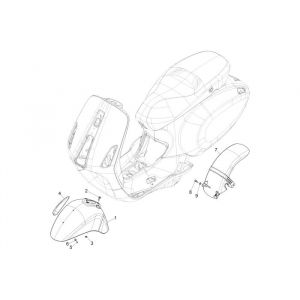 Voorspatbord Vespa Primavera 50 4-takt IGET 3V Euro 4 Zwart 98/A