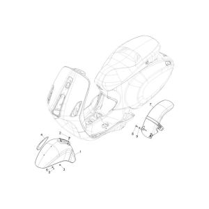 Voorspatbord Vespa Primavera 50 4-takt IGET 3V Euro 4 Rood Dragon 894