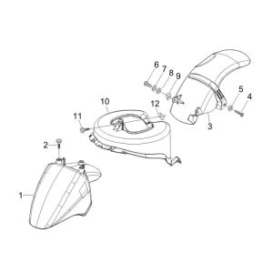 Voorspatbord Piaggio Fly 50 4-takt AC zwart 94