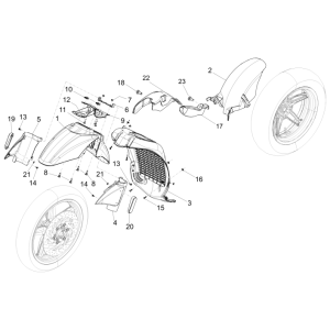 Voorspatbord - Spatschermen Piaggio Beverly 350 Sport Touring Euro 3 2013-2014 matzwart 93/B