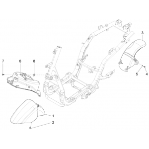 Voorspatbord - Spatschermen Piaggio Fly 125 IE 4-takt 3V Euro 3