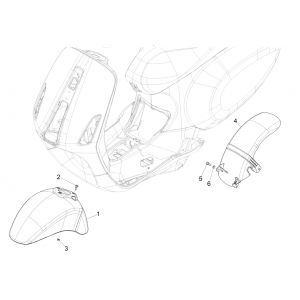 Wielruimte - Spatbord Vespa Sprint 4-takt 3V (euro4 injectie IGET) Matt Yellow 974/A