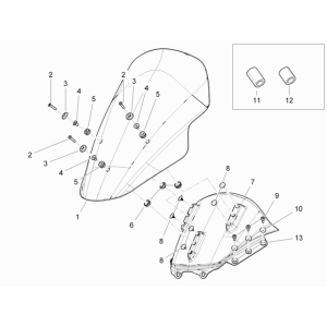 Windscherm Piaggio MP3 300 LT Sport 2009-2014 zwart competition 98/A