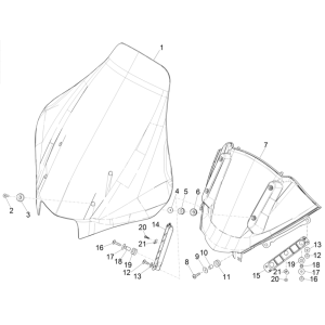Windscherm Piaggio MP3 350 Maxi Sport ABS Euro 4 2018-2020