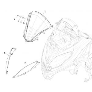 Windscherm Piaggio MP3 300 HPE / 300 HPE Sport ABS Euro 5 2020-2022