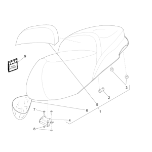 Zadel Piaggio Beverly 350 Sport Touring Euro 3 2013-2014 wit 595