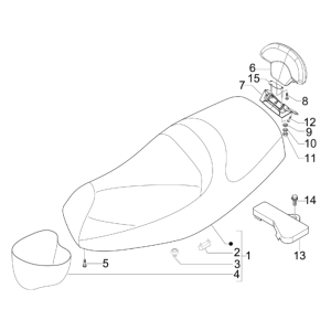 Zadel Piaggio MP3 300 LT Sport 2009-2014 zwart competition 98/A