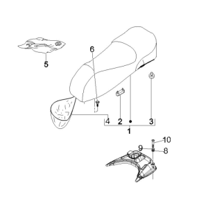 Zadel Vespa GTS 250 ie 2005-2009 (met ABS) rood dragon 894