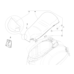 Zadel Vespa GTS 250 ie 2005-2016 (zonder ABS) azuurblauw 244/A