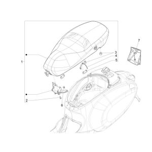 Zadel Vespa Primavera 50 4-takt IGET 3V Euro 4 Wit Fusion 544