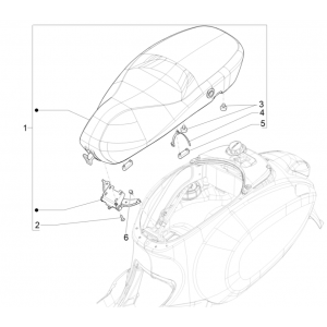 Zadel Vespa Sprint 50 4-takt IGET 3V Euro 5