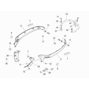 Zijskirts- Handgreep passagier Vespa LX 50 4-takt 2V AC 25km/u grijs apuano 769/B