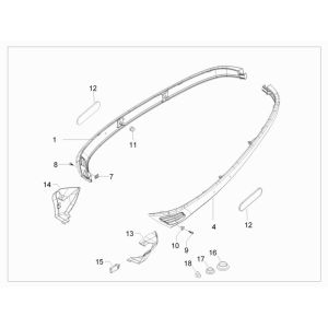 Zijskirts Vespa S 50 4-takt 4V AC wit monte 544