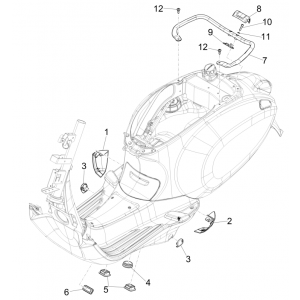 Zijskirts Vespa Sprint 4-takt 3V (euro4 injectie IGET) Matt Yellow 974/A