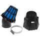 Tweedekans Powerfilter/luchtfilter open sport 46mm zwart/blauw aansluiting carburateur/hoek 30 graden Polini 203.0097