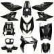 Kappenset Yamaha Aerox / MBK Nitro Zwart (tot 2013) 12-delig Mezoly