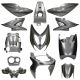 Kappenset Yamaha Aerox / MBK Nitro Zilver metallic (tot 2013) 12-delig Mezoly