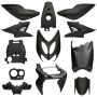 Kappenset Yamaha Aerox / MBK Nitro Mat zwart (tot 2013) 12-delig Mezoly