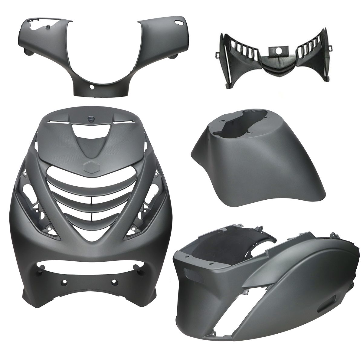 Kappenset Piaggio Zip 5 delig mat titanium (SP Look) DMP