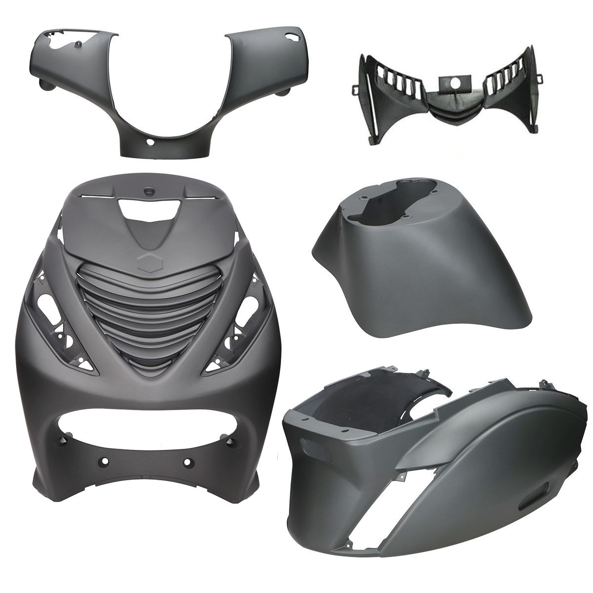 Kappenset Piaggio Zip 5 delig mat titanium (SP Look) DMP