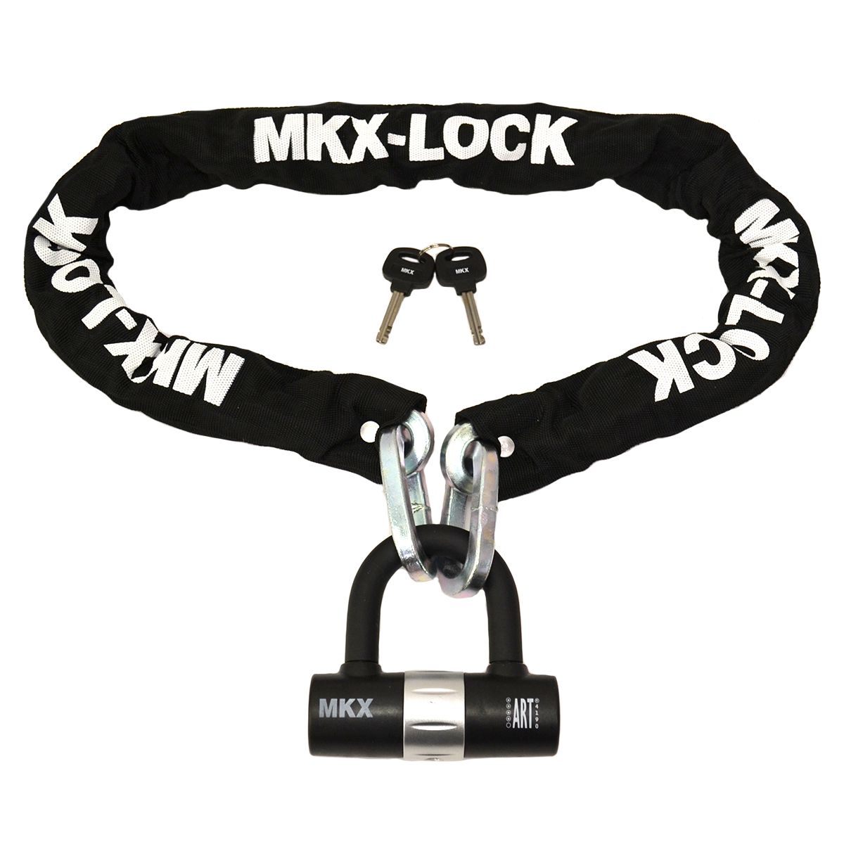 Kettingsot + hangslot MKX-Lock ART-4 sterren 120x1.5cm (U-LOCK)